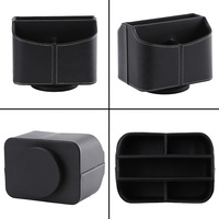 Organisateur de bureau en cuir PU, support de rangement portable pour maquillage et papeterie, boîte de rangement 360° °   Logo personnalisé rotatif pour le bureau et la maison