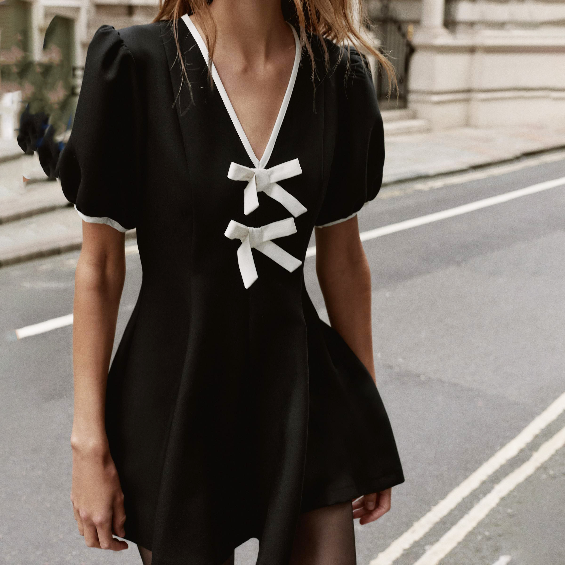 casual cute summer dresses RUMIA for Women 2025 Square Neck Puff Short Sleeve Dress with Pockets (Black S) at Amazon Women's Clothing store Cider Women's Summer Dresses, Floral