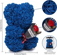 Personnalisable Lovely Mini Bouquet Fleurs Rose Ours en peluche pour cadeau de fête de mariage 25cm Fleurs Pe Rose Ours en peluche avec boîte cadeau
