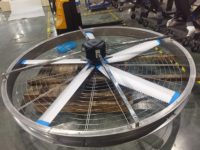Ventilateur de plafond silencieux et économe en énergie, type suspendu, 1,5 m (59 po), pales en acier inoxydable, moteur à aimant permanent, pour vaches laitières