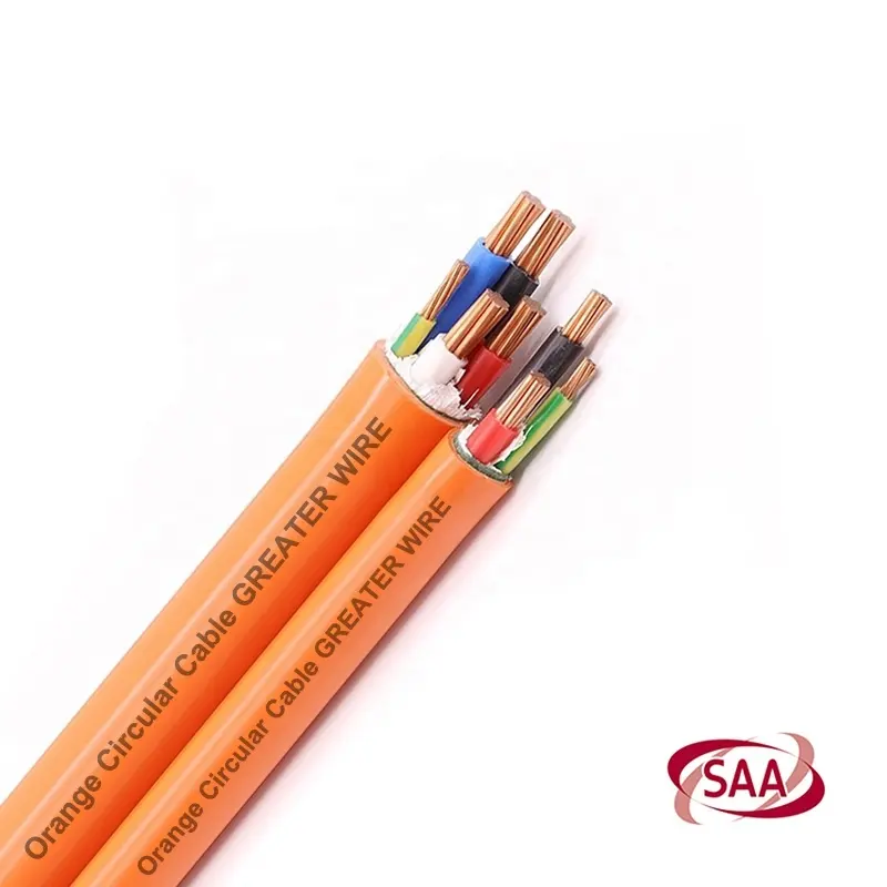 SAA 2 3C & E/4 Core and Earth 1.5mm2 2.5mm2 4mm2 6mm2 10mm2 16mm2 PVC Naranja Circular Cobre 3 Core 150mm2 XLPE Cable de alimentación