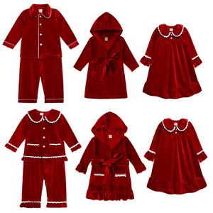 Velvet Family Matching <strong>Pajama</strong> Set 2025 <strong>Christmas</strong> Red <strong>Children</strong> Sleepwear Winter Kids Clothing Wholesale Family Matching <strong>Pajamas</strong> - Product Image 3