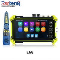 Rsrteng E68 4K IP CCTV Camera Monitor Tester POE WiFi TVI CVI AHD SDI OPM VFL Herramientas de Red 5.5 Pulgadas