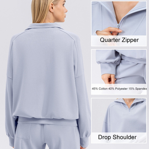 Ensemble survêtement et sweat-shirt <span class=keywords><strong>de</strong></span> <span class=keywords><strong>luxe</strong></span> pour femme, taille EU S - 2XL, 45% coton, 40% polyester, 15% élasthanne, personnalisable - Product Image 2