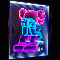 Boîte à lumière LED avec miroir infini de forme personnalisée et enseigne publicitaire au néon pour bars - Marque Caamatech
