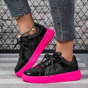 Height Increasing Laser <strong>Glitter</strong> Platform Sneakers Fashion Rainbow Reflection <strong>Trainer</strong> Versatile Street Style Sneaker for <strong>Women</strong> - Product Image 5