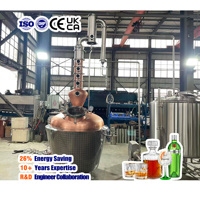 Alambic en cuivre clé en main 500L avec colonne de distillation pour distillerie artisanale