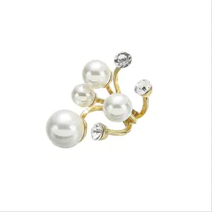 KDC2200 wholesale Hiphop Rock gold plated adjustable women pearl ring big