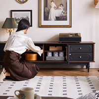 Meuble TV en bois massif, style moderne et luxueux, en chêne blanc, pour salon, fabrication artisanale, écologique, durable, console de rangement minimaliste