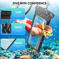 Pochette étanche IP68 de 7,2 pouces pour téléphone, sac étanche anti-poussière pour téléphone portable avec cordon, cadeaux pour la plage et les croisières