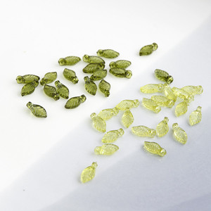100 Breloques Feuille Verte Transparente en Acrylique/Plastique/Lucite pour Boucles d'Oreilles, Accessoires de Bijoux Faits Main DIY pour Boucles d'Oreilles - Product Image 6