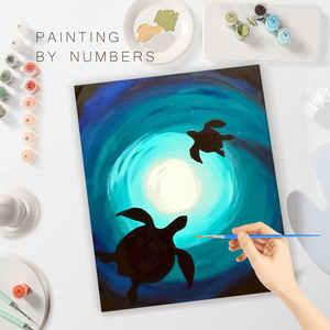 Kit de Pintura por Números <span class=keywords><strong>para</strong></span> Adultos, Imagen de <span class=keywords><strong>Tortuga</strong></span> Marina con Números, Animales, Regalo DIY <span class=keywords><strong>para</strong></span> Decoración de Pared del Hogar, 40x50cm/16x20 pulgadas - Product Image 4