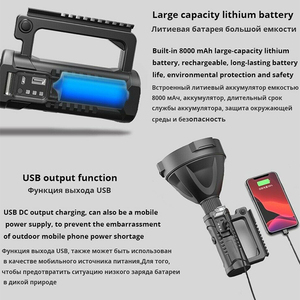 Loại Pin Mới <span class=keywords><strong>4</strong></span> Chế Độ Đèn Pin Đèn Làm Việc Không Thấm Nước Tìm Kiếm Ánh Sáng USB Có Thể Sạc Lại - Product Image 2