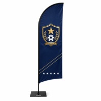 Ensemble de drapeaux personnalisés de 3 mètres avec logo de club de football (comprend un mât et une base croisée) – Bannières publicitaires extérieures en gros