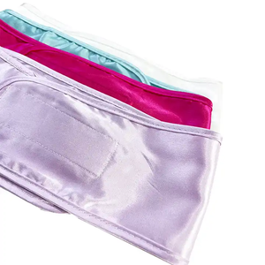 Grosir ikat kepala sutra Satin kosmetik kualitas tinggi bungkus rambut ikat kepala cuci wajah dapat disesuaikan - Product Image 5