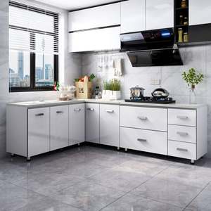 Muebles de Cocina Modernos de Lujo Estilo Shaker, Juego de Gabinetes con Diseño Personalizado en Mármol/Vidrio, Isla de Almacenamiento, Despensa, Muebles Completos para Mejoras del Hogar - Product Image 2