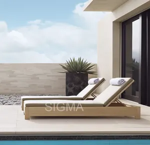 SIGMA Teak Sun Lounger Garden Lounge Set Waterproof Lounge Chair Outdoor