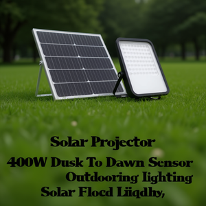 Projecteur solaire 400W avec capteur crépusculaire pour éclairage extérieur - Product Image 3