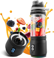 Penghisap Jus Buah Jeruk Pintar Hitam 700ML Portabel Elektrik Pembuat Jus Segar Citrus Blender Portabel 6 Bilah
