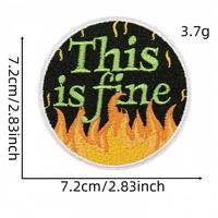 En gros, Patchs thermocollants brodés Meme 'This Is Fine', Appliques de dessins animés (chien, chat, grenouille) pour vêtements, sacs et décoration DIY