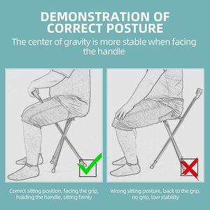 Bastón plegable LED portátil con asiento para caminar, bastón de aleación de aluminio, altura ajustable, 440 libras - Product Image 6