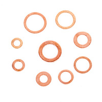 Jeu de joints en cuivre rouge 150pcs-Joints toriques en cuivre et rondelles d'étanchéité (M5-M20)