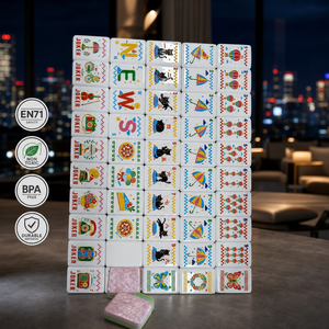 Set di Mahjong Americano di Lusso U.fun da 160 Pezzi, Ecologico e Portatile, con Tessere in Acrilico <span class=keywords><strong>Rosa</strong></span> Marmorizzato, Tema Lifestyle Gatto - Product Image 5
