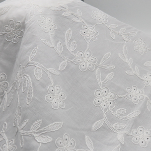 <strong>Soft</strong> Embroidered Cotton <strong>Fabric</strong> for Dressmaking <strong>Wholesale</strong> Custom Design - Product Image 3