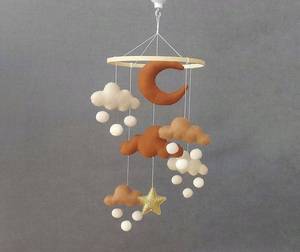 Cintre en peluche bohème organique, à paillettes, étoile, nuage, arc-en-ciel, en peluche, pour bébé fille et garçon, pépinière - Product Image 2