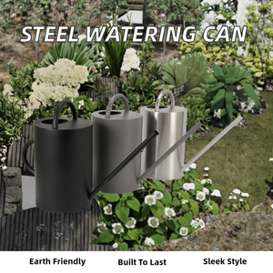 Regadera de Acero Inoxidable de 1.5L, Ecológica, Duradera, Redonda, Color Plateado, para Jardinería - Product Image 6