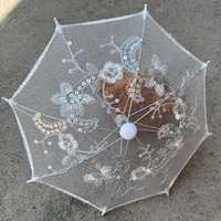 Mini parapluie artisanal en dentelle pour enfants, en tissu nylon 190T, style ethnique, accessoire décoratif et de performance pour la danse et le studio photo