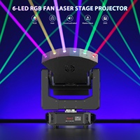 Luz de cabeza móvil láser Rgb con 6 ojos, rotación infinita, en forma de abanico, Dmx512 para Bar, Club, boda, fiesta, escenario, luz de efecto