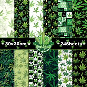 Huancai Pot Leaves <span class=keywords><strong>Pattern</strong></span> Scrapbook Paper Papel artesanal de doble cara DIY para envolver regalos Álbum DE FOTOS Suministros para fiestas hawaianas - Product Image 1