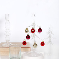 Insun JX Maßgefertigte Transparente Klare Mini-Glas-Weihnachtskugel H 20 cm Kristallglas-Kugel für Weihnachten DIY Heimdekoration