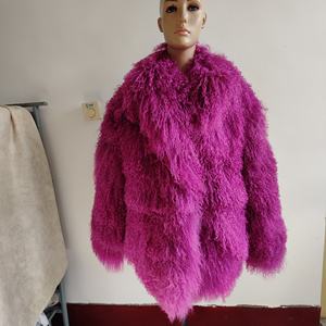 カスタム カラー対応 レディース 天然ファー ロング ラムファーコート 冬 暖かい 本物 モンゴル産 レディース ジャケット - Product Image 4