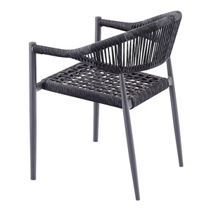 Sillas de Mimbre de <span class=keywords><strong>Aluminio</strong></span> Modernas de Estilo Francés para Patio, Cafetería, Bistro, Muebles de Jardín para Exteriores, Sillas de Comedor de Ratán Tejido para Restaurante - Product Image 6