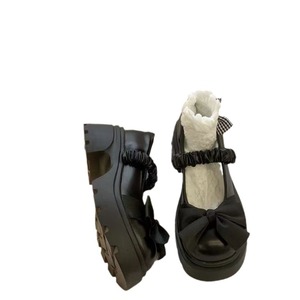 حذاء نسائي أنيق بتصميم ماري جين فردي على الطراز الخيالي، حذاء جلد صغير جديد بكعب عريض ونعل سميك غير قابل للانزلاق مع فيونكة للصيف - Product Image 5