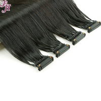 Venta de Fábrica FH, Extensiones de Cabello Remy Liso de 100g/paquete, 10D 6D, Cabello Humano de Grado Europeo, Cabello Virgen Ruso para Mujeres