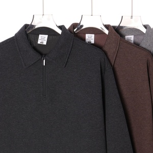 Felpa Polo con Mezza Zip Personalizzabile, 350gsm, Pesante, Stile Retrò, in Misto Cotone Spesso, <span class=keywords><strong>Senza</strong></span> <span class=keywords><strong>Cappuccio</strong></span>, Vendita all'Ingrosso - Product Image 2