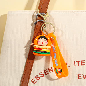 Милый 3D мягкий силиконовый резиновый Гамбургский брелок мультяшная кукла мелок голень чаны из Японии аниме ПВХ сумка для автомобиля кулон подарок брелок - Product Image 4