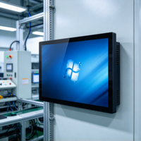 PC Panel Sentuh Terpasang di Dinding Bestview 18,5 Inci 1920x1080 Intel J1900 I3 I5 I7 Komputer Industri IP65 IP66 Depan