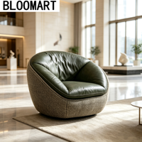 Fauteuil lounge pivotant moderne de luxe, mobilier de salon, couleur personnalisée, en cuir, fauteuil coquille rond, canapé d'appoint, pour hôtel