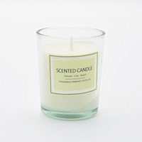 Bougie parfumée cylindrique en cire de soja sans fumée, boîte cadeau avec pot en verre transparent multi-parfums, fabriquée en Chine