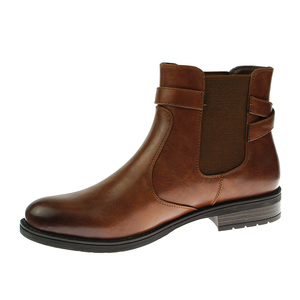 Vendita caldo del progettista di moda <span class=keywords><strong>casual</strong></span> brunitura marrone chelsea stivali piatti per le donne - Product Image 4