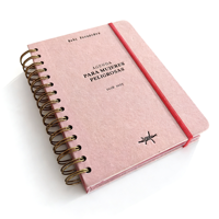 Carnet à spirale YO en flanelle à couverture rigide, journal/agenda avec estampage à chaud doré, bande élastique, poche arrière, coins arrondis, planificateur personnalisé