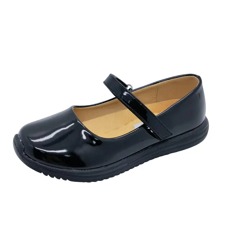 OEM Kids Black School Shoes Uniform Mary Jane With Classic non-slip Lightweight Girls School Shoes