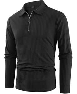<span class=keywords><strong>POLO</strong></span> sportif à manches longues et fermeture éclair pour hommes, classique, tissu tricoté élastique ultra-mince, service OEM, <span class=keywords><strong>POLO</strong></span> tricoté pour hommes - Product Image 6