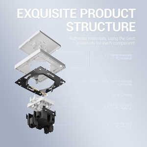 Soket dan sakelar dinding, sakelar lampu tombol tekan 1 Gang seri EU Z dengan indikator LED 80*80mm sakelar dinding Modern - Product Image 5