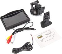 Écran de moniteur de vue arrière de couleur de voiture de 5 pouces TFT LCD pour la caméra de recul de vue arrière de stationnement avec 2 supports en option avec support de ventouses