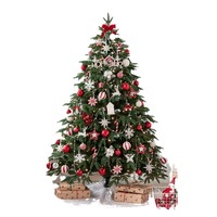 Sapin de Noël artificiel de luxe de haute qualité en PVC avec lumières LED, écologique, taille personnalisable, pour intérieur et fêtes à domicile